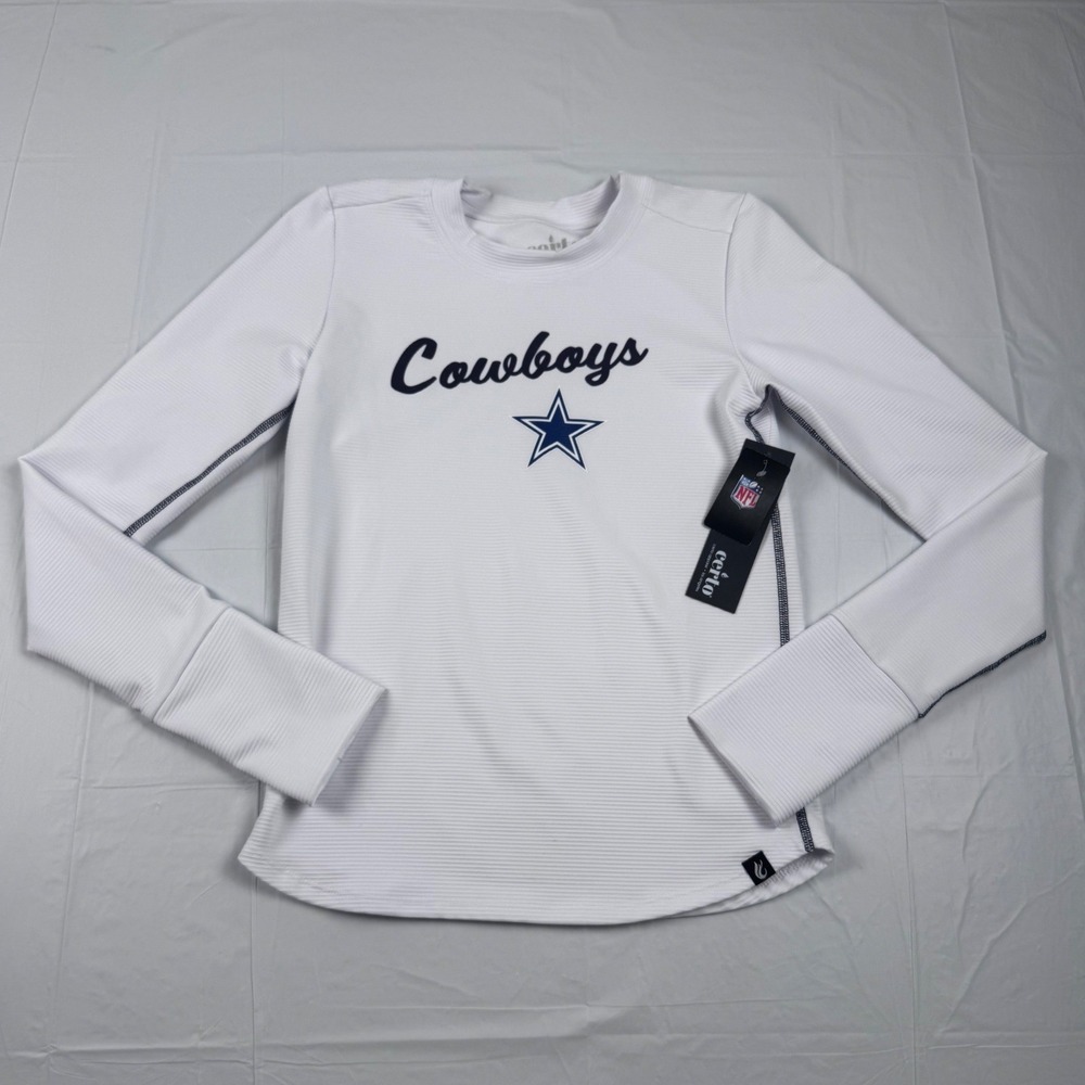 Certo Dallas Cowboys Womens White Ribbed Long Sleeve Thumbhole Tee Shirt LS415 M